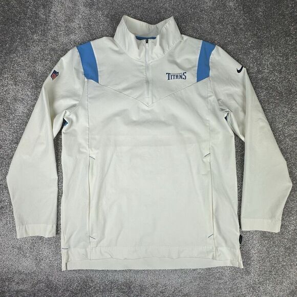 Nike Tennessee Titans On Field Sweatshirt Mens Large White Team Issued Zip Up - Picture 1 of 9